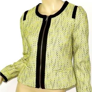 Banana Republic Neon Yellow Tweed Blazer